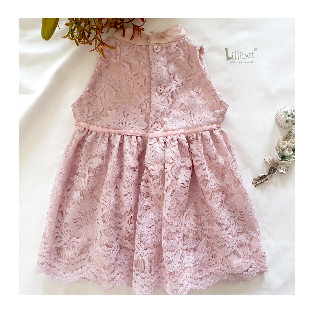 Blush Scalloped Lace Halter Dress –