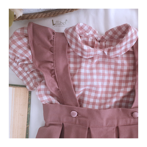 Classic Lillibet Pinafore Set- Gingham Dusty Rose