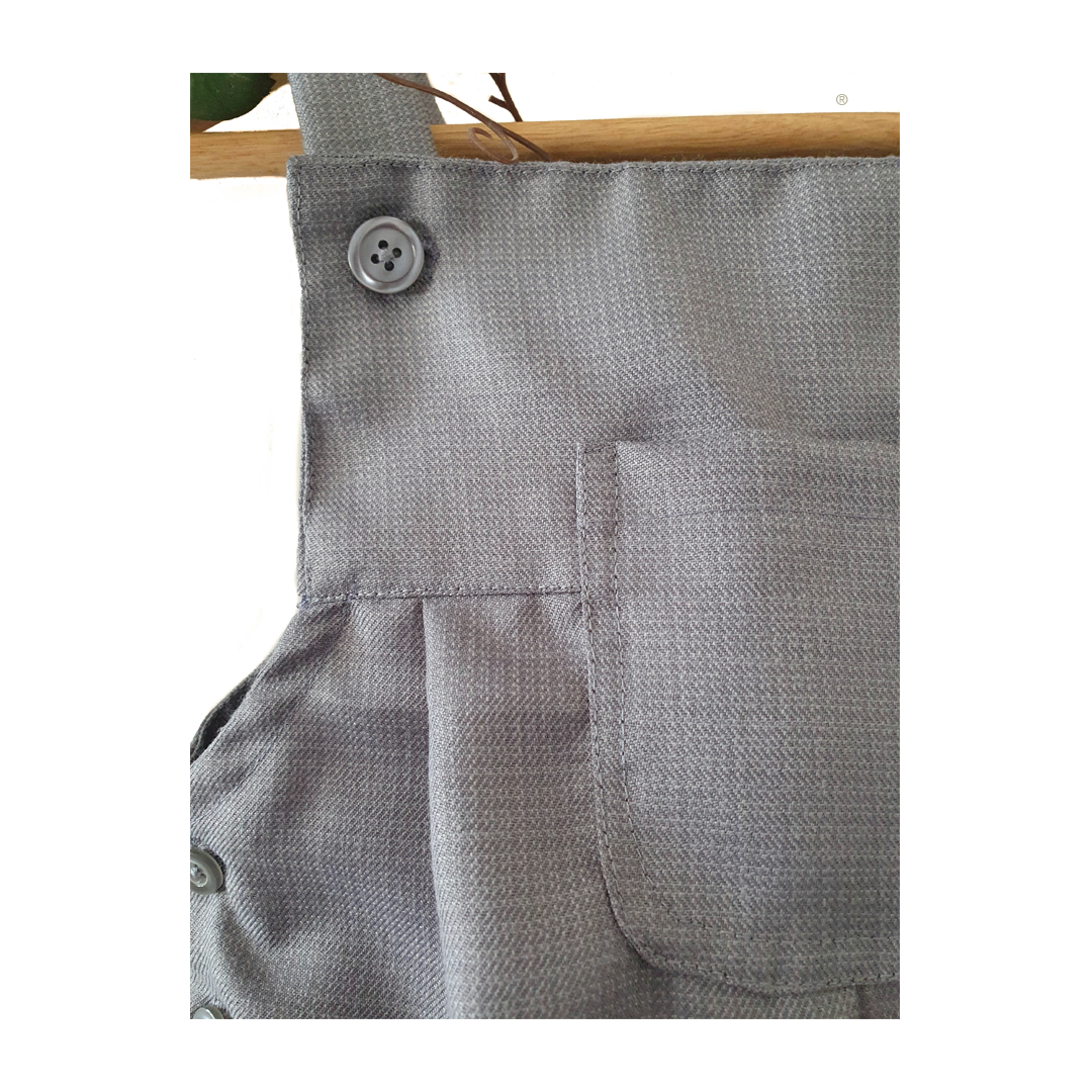 Grey Textured Dungarees