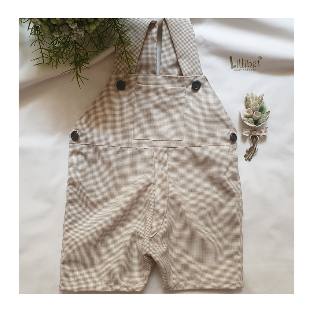 Cream 'n Caramel Checkered Dungarees