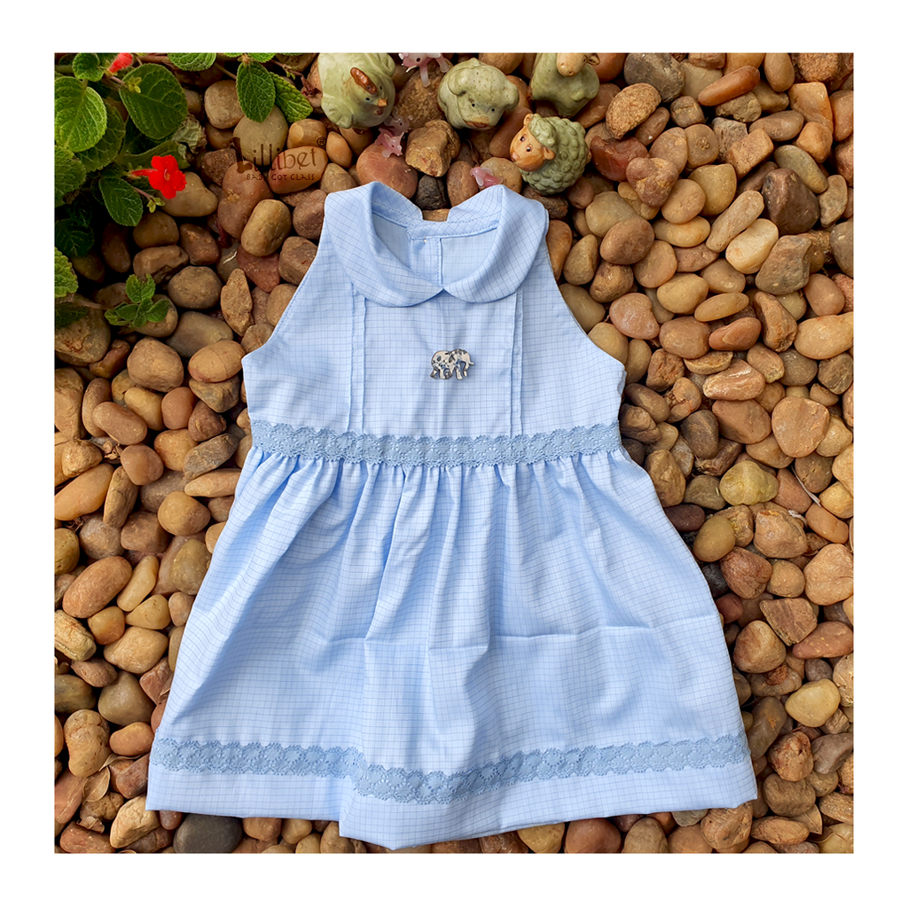 Powder Blue Graph Check 'Dumbo' Dress