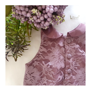 Mauve Scalloped Lace Dress with Peter Pan Collar