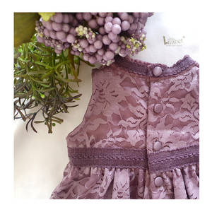 Mauve Scalloped Lace Dress with Grape Crochet Lace