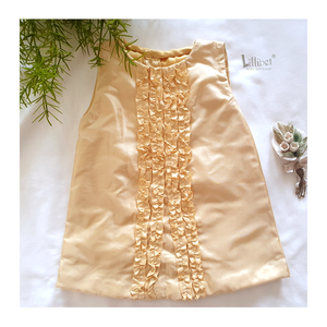 Butterscotch Silk Ruffles Dress