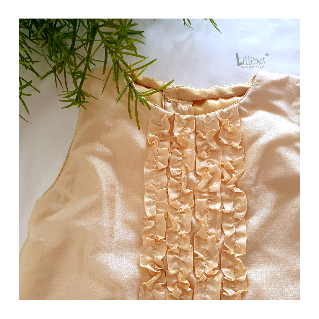 Butterscotch Silk Ruffles Dress