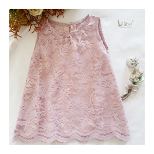 Blush Scalloped Lace A-line Dress