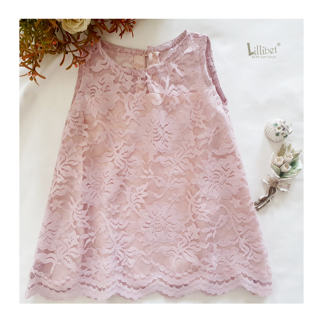 Blush Scalloped Lace A-line Dress –