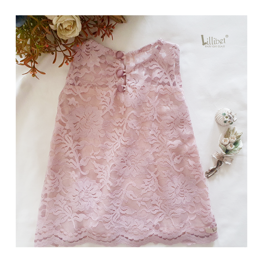 Blush Scalloped Lace A-line Dress