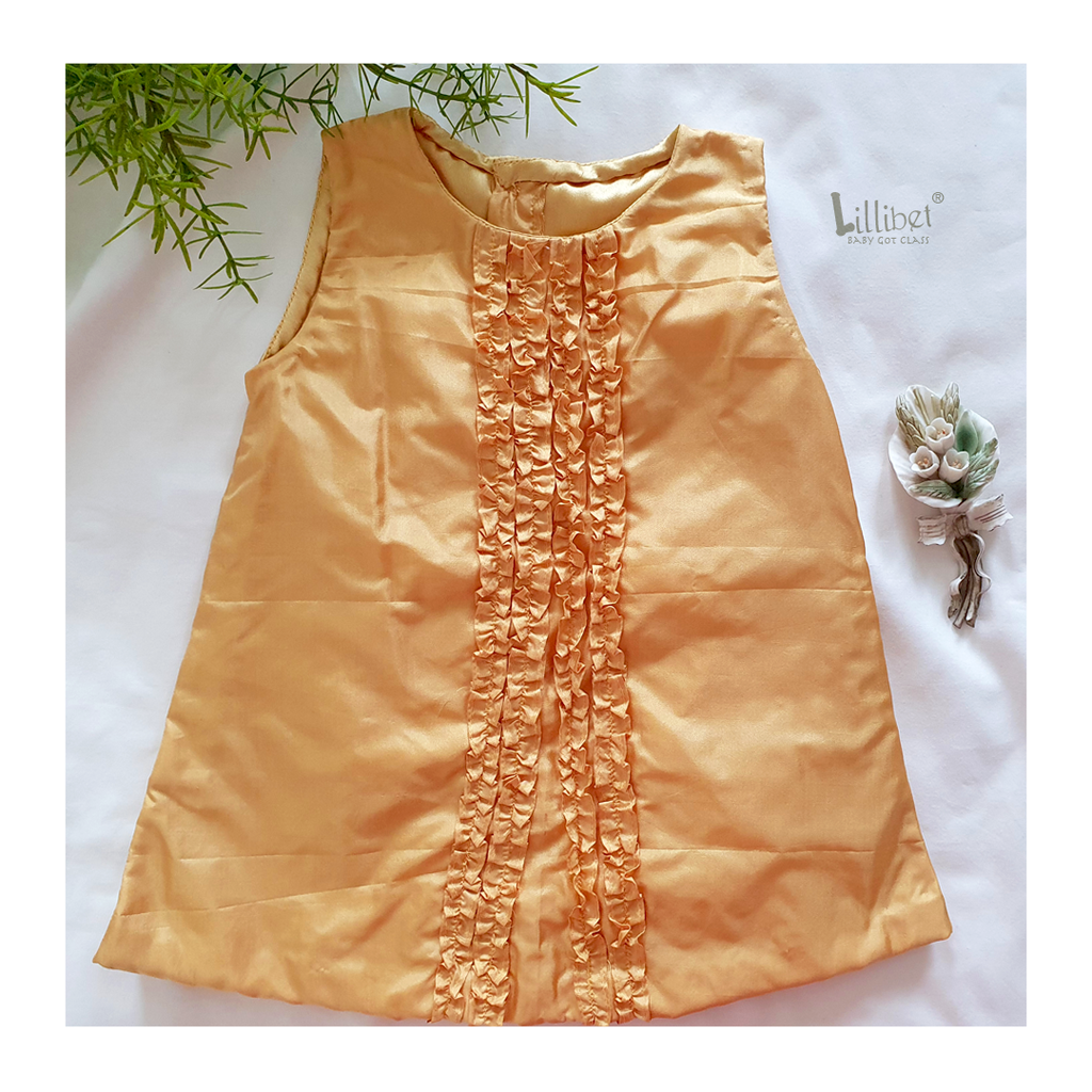 Marigold Silk Ruffles Dress